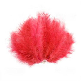 Набір пір'я Пухові, Червоні, 10 шт, від 12 см до 17 см, Фабрика Декору