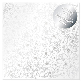 Ацетатний аркуш з фольгуванням Silver Pion 30,5х30,5 см, Фабрика Декора