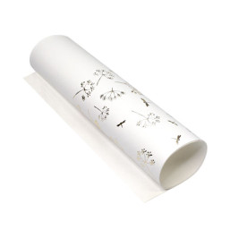 Кожзам с тиснением золотой фольгой Golden Dill White, размер 500мм х 250мм, Фабрика Декора