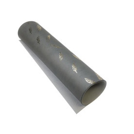 Шкірзам з тисненням золотою фольгою Golden Feather Gray, розмір 500мм х 250мм, Фабрика Декору