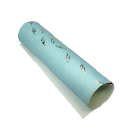 Шкірзам з тисненням золотою фольгою Golden Feather Mint, розмір 500мм х 250мм, Фабрика Декору