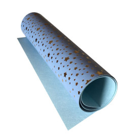 Кожзам с тиснением  золотой фольгой Golden Stars Heavenly, размер 500мм х 250мм, Фабрика Декора