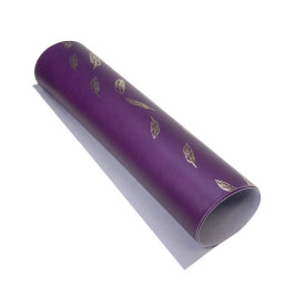 Шкірзам з тисненням золотою фольгою Golden Feather Violet, розмір 500мм х 250мм, Фабрика Декору