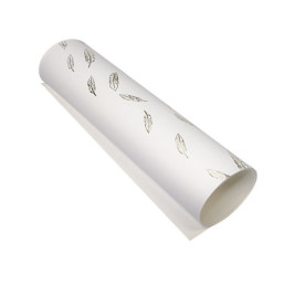 Шкірзам з тисненням золотою фольгою Golden Feather White, розмір 500мм х 250мм, Фабрика Декору