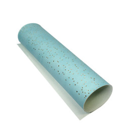 Шкірзам з тисненням золотою фольгою Golden Mini Drops  Mint, розмір 500мм х 250мм, Фабрика Декору