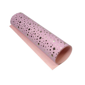 Шкірзам з тисненням золотою фольгою Golden Stars Flamingo, розмір 500мм х 250мм, Фабрика Декору