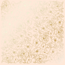 Лист одностороннього паперу з фольгуванням Golden Pion Beige 30,5х30,5 см, Фабрика Декору