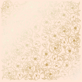 Лист одностороннього паперу з фольгуванням Golden Pion Beige 30,5х30,5 см, Фабрика Декору