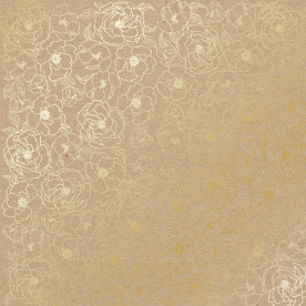 Лист одностороннього паперу з фольгуванням Golden Pion Kraft 30,5х30,5 см, Фабрика Декору