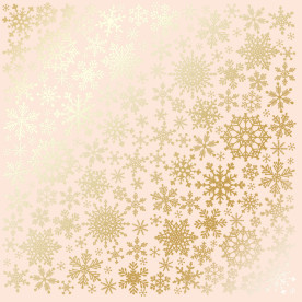 Лист бумаги с фольгированием Golden Snowflakes Beige, Фабрика Декора
