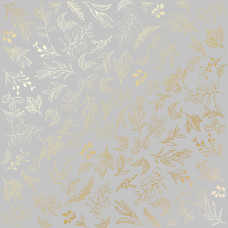 Аркуш паперу з фольгуванням Golden Branches Grey 30,5х30,5 см, Фабрика Декора