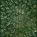 Лист одностороннього паперу з фольгуванням Golden Branches, color Dark green aquarelle 30,5х30,5 см, Фабрика Декору