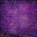 Лист одностороннього паперу з фольгуванням Golden Text Violet aquarelle 30,5х30,5 см, Фабрика Декору