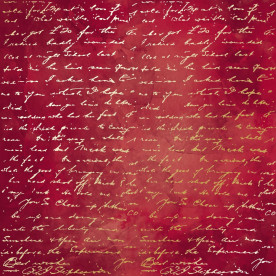 Лист односторонней бумаги с фольгированием Golden Text Burgundy aquarelle 30,5х30,5 см, Фабрика Декора