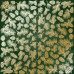 Лист односторонней бумаги с фольгированием Golden Pine cones Dark green aquarelle 30,5х30,5 см, Фабрика Декора
