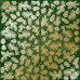 Лист односторонней бумаги с фольгированием Golden Pine cones Green aquarelle 30,5х30,5 см, Фабрика Декора