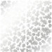 Лист односторонней бумаги с фольгированием Silver Pine cones White 30,5х30,5 см, Фабрика Декора