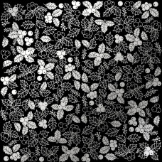 Лист односторонней бумаги с фольгированием Silver Winterberries Black 30,5х30,5 см, Фабрика Декора
