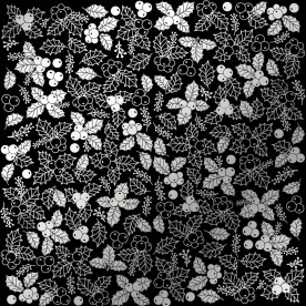 Лист односторонней бумаги с фольгированием Silver Winterberries Black 30,5х30,5 см, Фабрика Декора