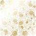 Лист односторонней бумаги с фольгированием Golden Peony Passion White 30,5х30,5 см, Фабрика Декора
