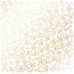Лист односторонней бумаги с фольгированием Golden Rose Leaves, color White 30,5х30,5 см, Фабрика Декора