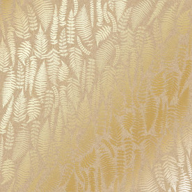 Лист односторонней бумаги с фольгированием Golden Fern, color Kraft 30,5х30,5 см, Фабрика Декора