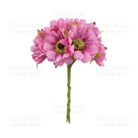 Букет ромашок, рожеві, 6 шт., 4 см, Фабрика Декору