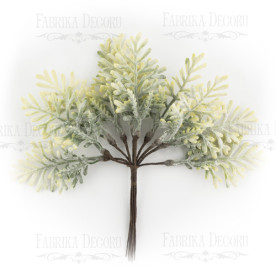 Набір гілочок зелені цинерарія, зелений з жовтим, 10 шт, Фабрика Декору