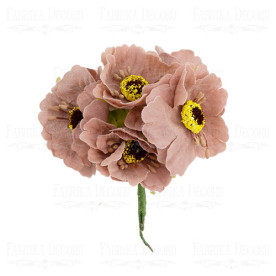 Набор цветов маки, кофейные, 6шт, Фабрика Декора