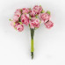 Набор маленьких цветов, Букетик роз, розовые, 12 шт, 1,5 см, 6 см, Фабрика Декора
