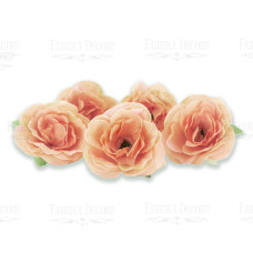 Цветы розы, персиковые с желтым, 5 см, 1 шт, Фабрика Декора