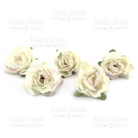 Цветы розы, слоновая кость, 5 см, 1 шт, Фабрика Декора