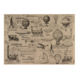 Аркуш крафт паперу з малюнком Mechanics and steampunk #04, 42x29,7 см, Фабрика Декору