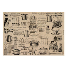 Лист крафт бумаги с рисунком Vintage women's world #02, 42x29,7 см, Фабрика Декора