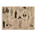 Лист крафт бумаги с рисунком Vintage women's world #03, 42x29,7 см, Фабрика Декора