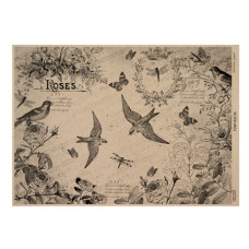 Лист крафт бумаги с рисунком Vintage women's world #06, 42x29,7 см, Фабрика Декора