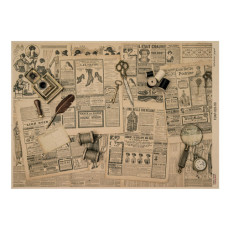 Лист крафт бумаги с рисунком Vintage women's world #09, 42x29,7 см, Фабрика Декора