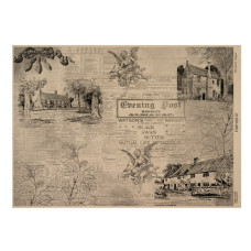 Лист односторонней крафт-бумаги Newspaper advertisement 10, 42x29,7 см, Фабрика декору
