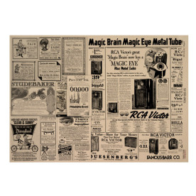 Лист односторонней крафт-бумаги Newspaper advertisement 05, 42x29,7 см, Фабрика декору