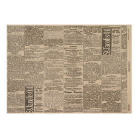 Лист односторонней крафт-бумаги Newspaper advertisement 07, 42x29,7 см, Фабрика декору