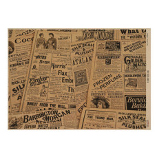 Лист односторонней крафт-бумаги Newspaper advertisement 08, 42x29,7 см, Фабрика декору