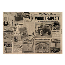 Лист односторонней крафт-бумаги Newspaper advertisement 09, 42x29,7 см, Фабрика декору