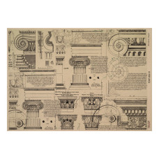 Лист крафт бумаги с рисунком History and architecture #01, 42x29,7 см, Фабрика Декора