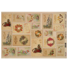 Лист крафт бумаги с рисунком Merry Christmas #10, 42x29,7 см, Фабрика Декора