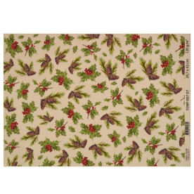 Лист крафт бумаги с рисунком Merry Christmas #07, 42x29,7 см, Фабрика Декора