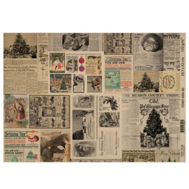 Аркуш крафт паперу з малюнком Vintage Christmas #06, 42x29,7 см, Фабрика Декору