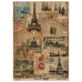 Набор крафт бумаги с рисунком Vintage Europe 10 листов, 42x29,7 см, Фабрика Декора
