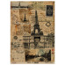 Набор крафт бумаги с рисунком Vintage Europe 10 листов, 42x29,7 см, Фабрика Декора
