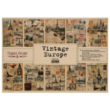 Набор крафт бумаги с рисунком Vintage Europe 10 листов, 42x29,7 см, Фабрика Декора