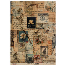 Лист крафт бумаги с рисунком Naturalist Notes 01, 42x29,7 см, Фабрика Декора